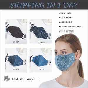 Set of 6, Pure cotton mask, batik style mask, 3D-shaped mask